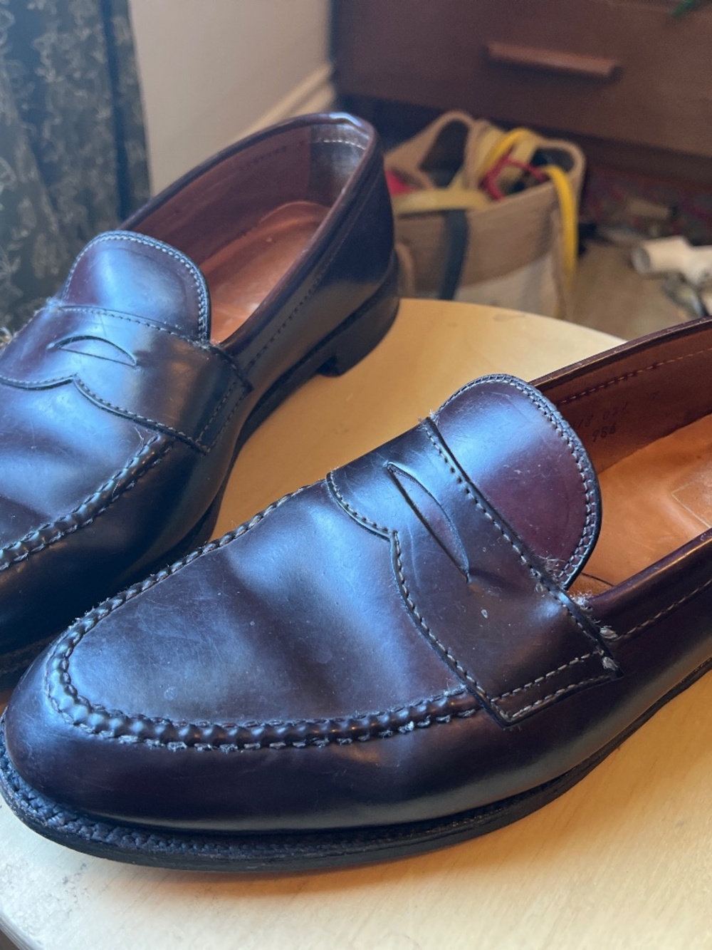 Alden 986 color 8 shell cordovan loafers